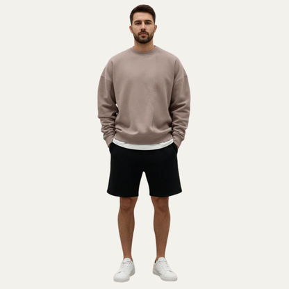Men’s Oversized Crewneck Sweatshirt With Exposed Seam