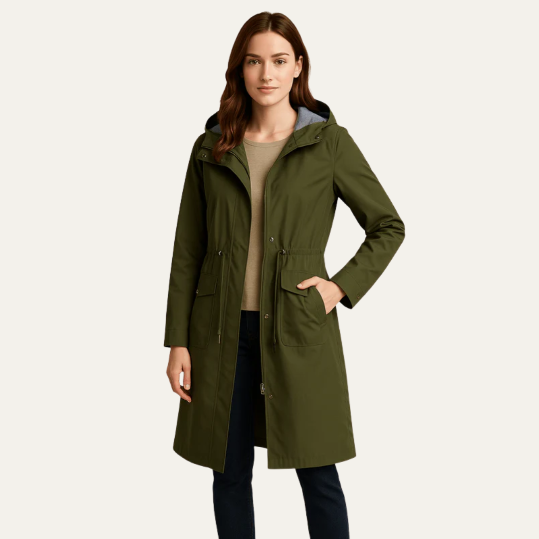 Women’s Drawstring Waist Hooded Anorak Jacket
