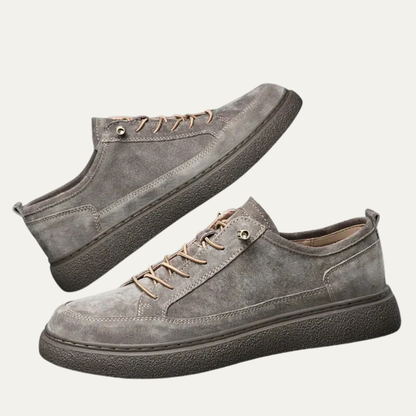 Men’s Textured Suede Derby Platform Sneakers