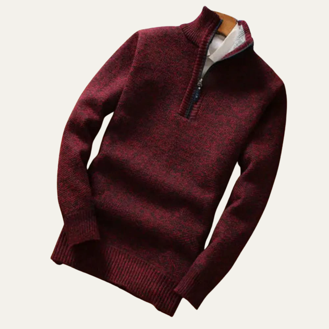 Men’s Refined Mock Neck Quarter Zip Sweater