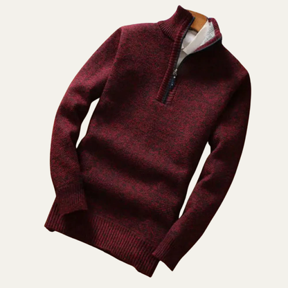 Men’s Refined Mock Neck Quarter Zip Sweater