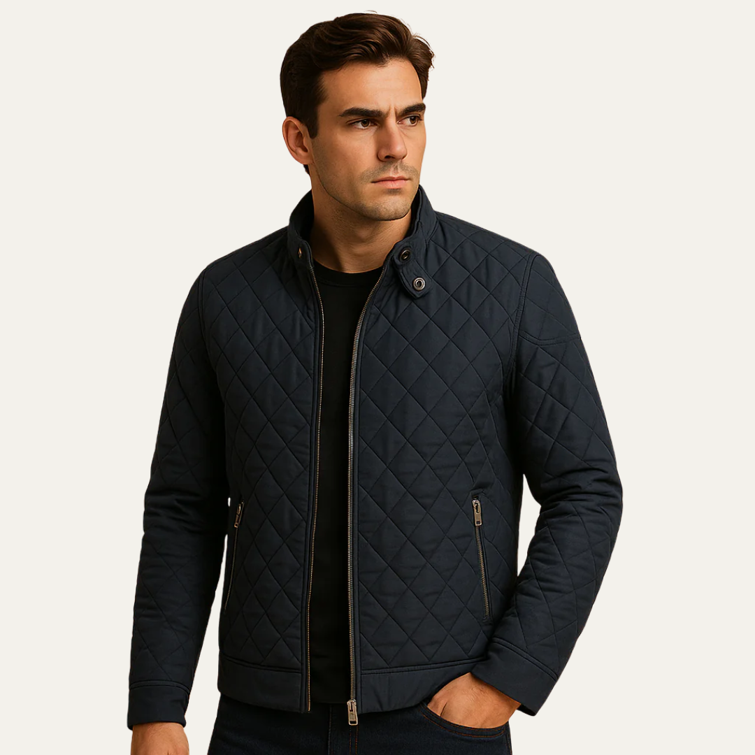 Men’s Classic Diamond Quilted Bomber Jacket