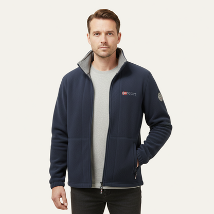 Men’s Textured Fleece High Collar Zip Jacket