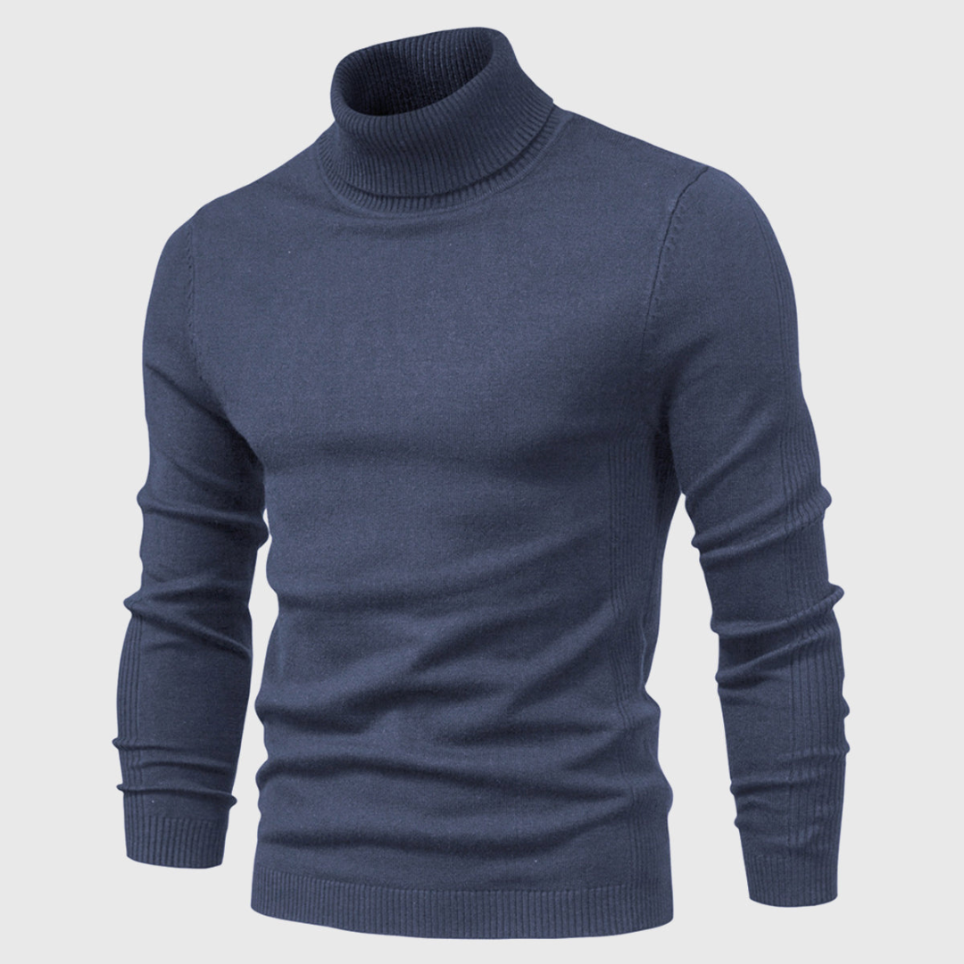 Men’s Plain Knit Turtleneck Sweater