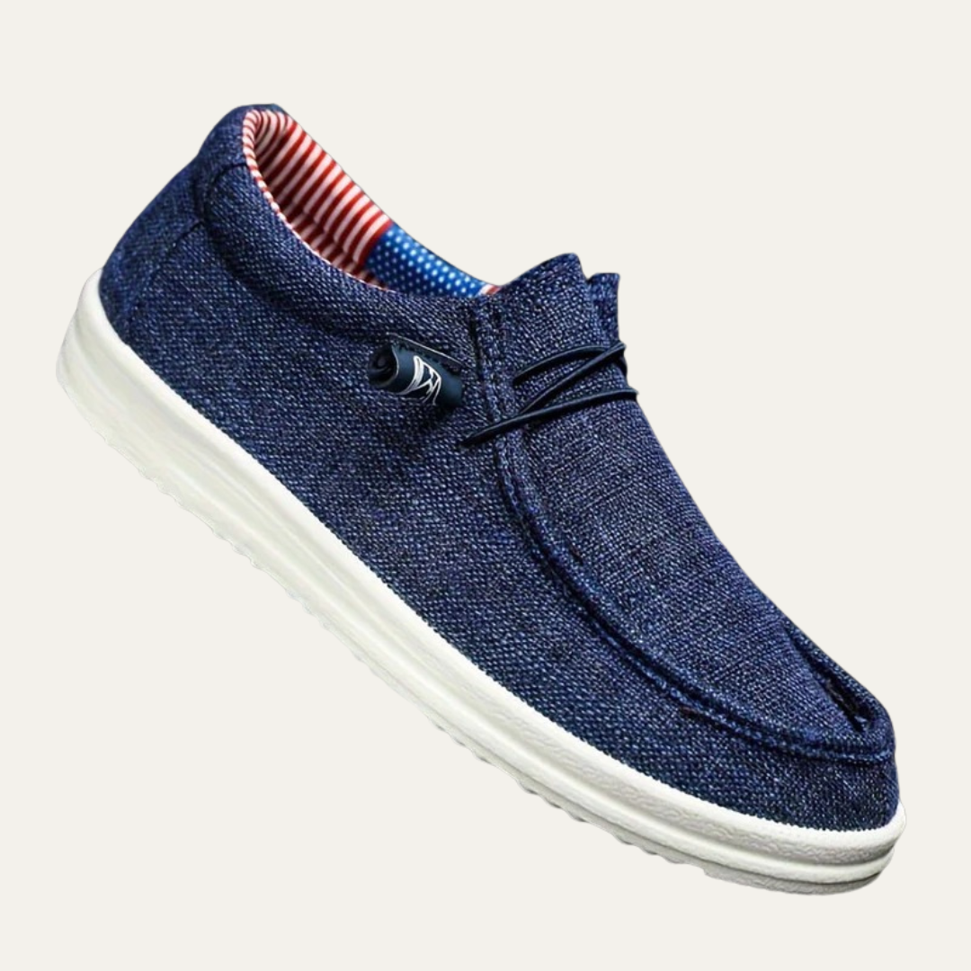 Men’s Casual Moc Toe Slip On Textile Shoes