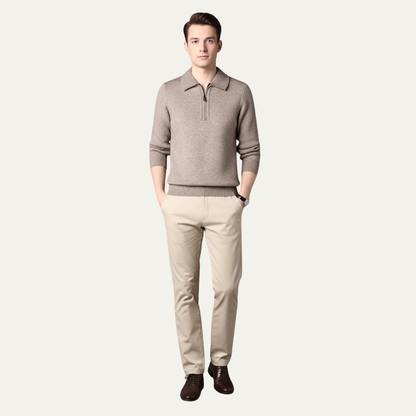 Men’s Tailored Zip Up Knit Sweater