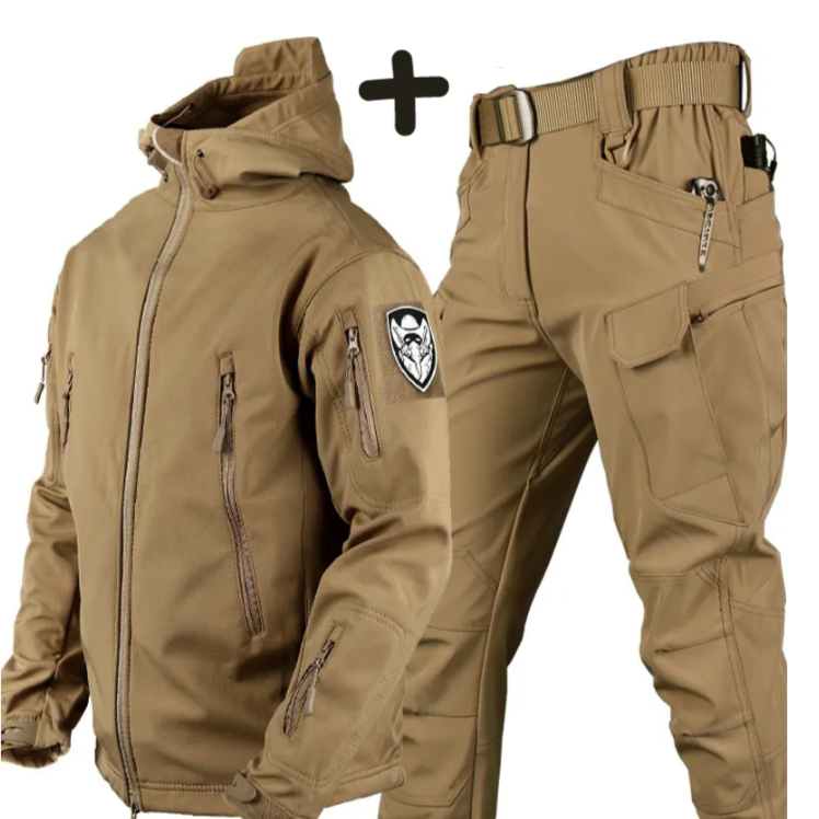 Rugged Men's Military Jacket and Pants Combo