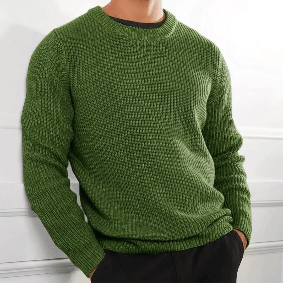 Men’s Heavy Ribbed Crew Neck Sweater