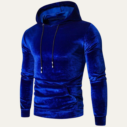 Men’s Velvet Pullover Hoodie with Kangaroo Pocket