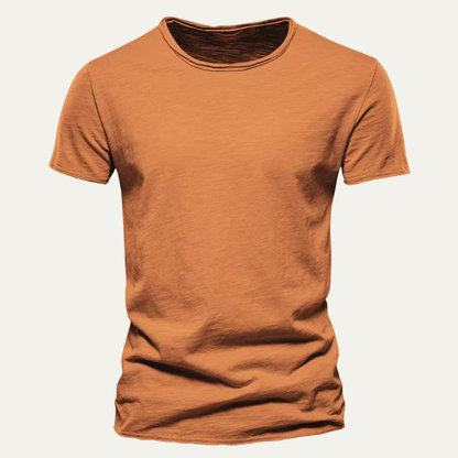 Men’s Fitted Raw Edge Crewneck T Shirt