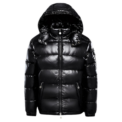 Men’s Winter Glossy Hooded Puffer Jacket