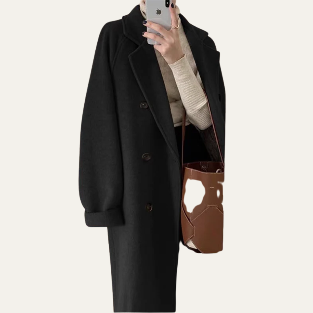 Women’s Elegant Double-Breasted Overcoat