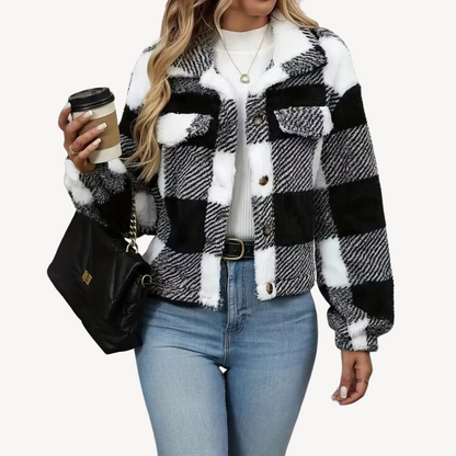 Women's Plaid Sherpa Jacket