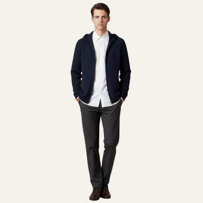 Men’s Full Zip Hooded Knit Cardigan