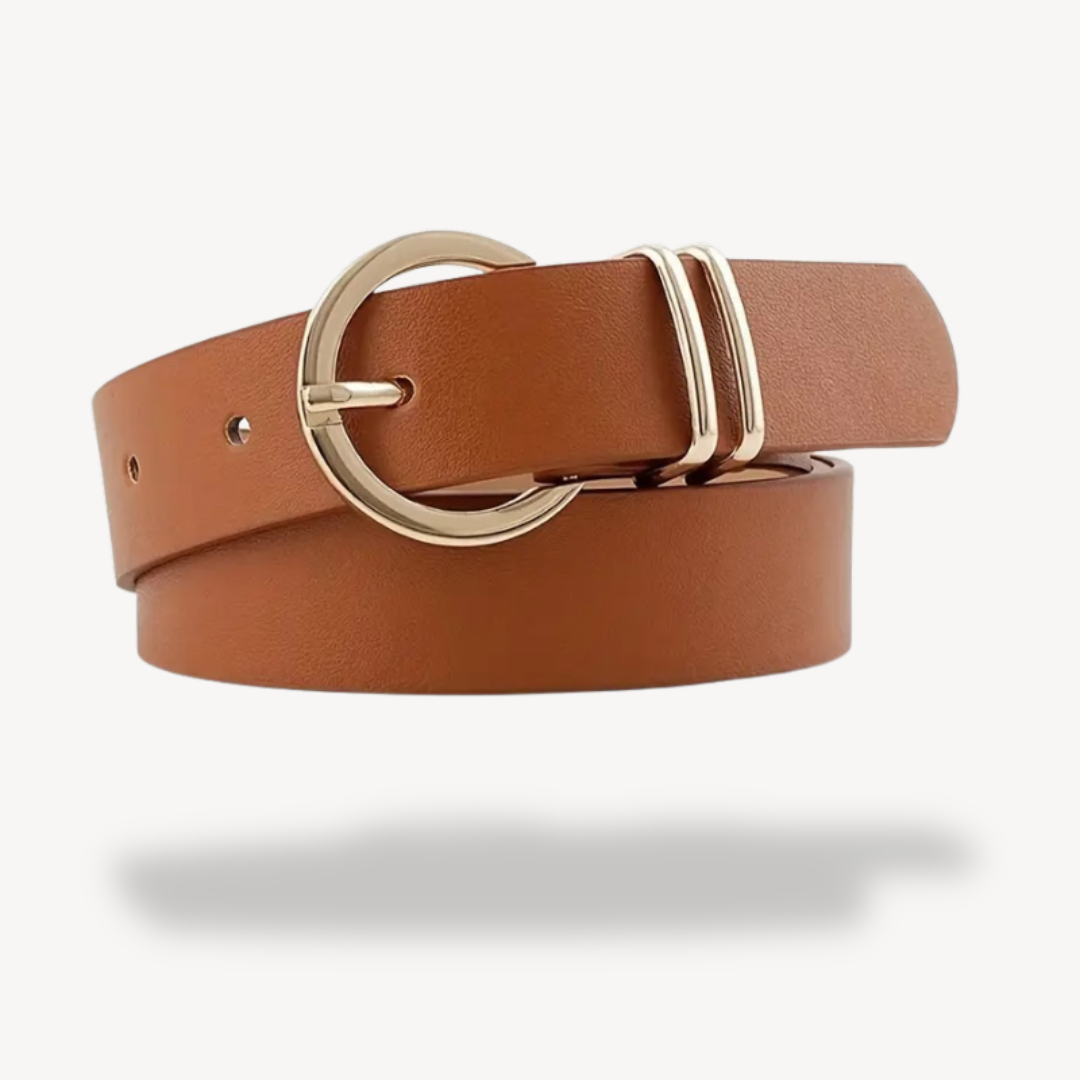 Women's Faux Leather Buckle Belt