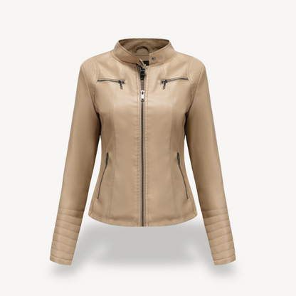 Classic Biker Faux Leather Jacket Women
