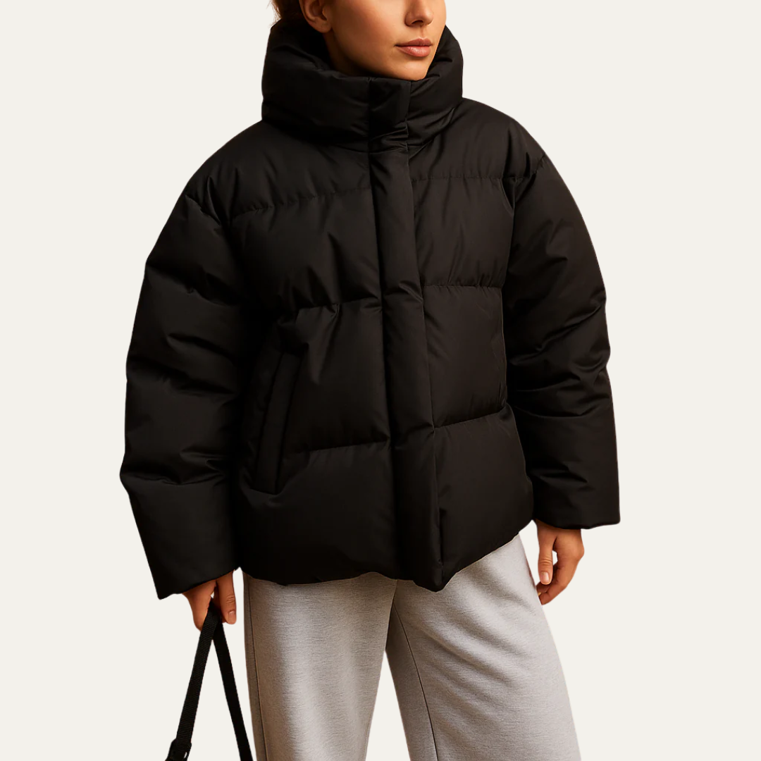 Women’s Lightweight Hooded Stand Collar Puffer Jacket