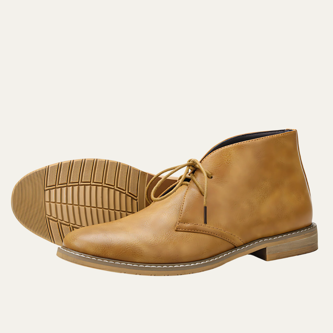 Men’s Minimalist Leather Look Chukka Boots
