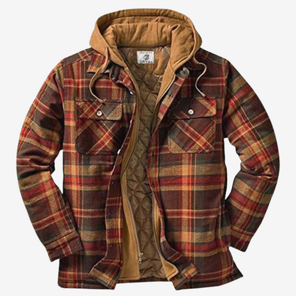 Men’s Heavy Plaid Hooded Flannel Shacket
