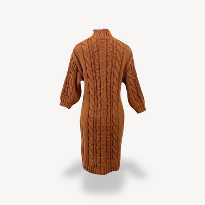 Cable Knit Turtleneck Dress for Women