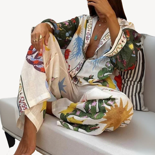 Women's Printed Cotton Lounge Set