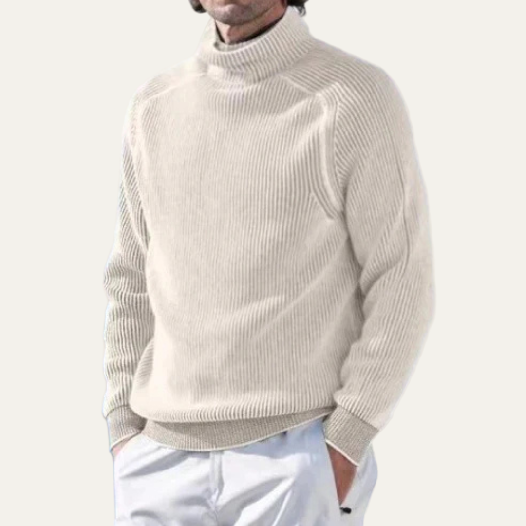 Men’s Heavy Rib Knit Turtleneck Sweater