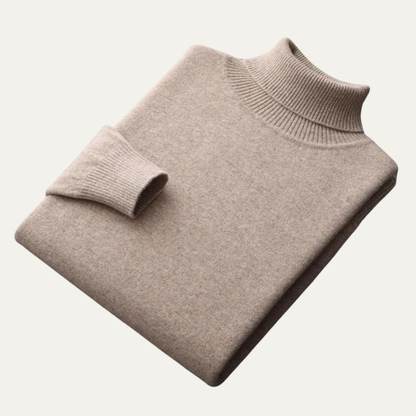 Men’s Smooth Knit Fitted Turtleneck Sweater