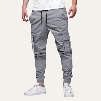 Men’s Tapered Cargo Jogger Pants with Flap Thigh Pockets