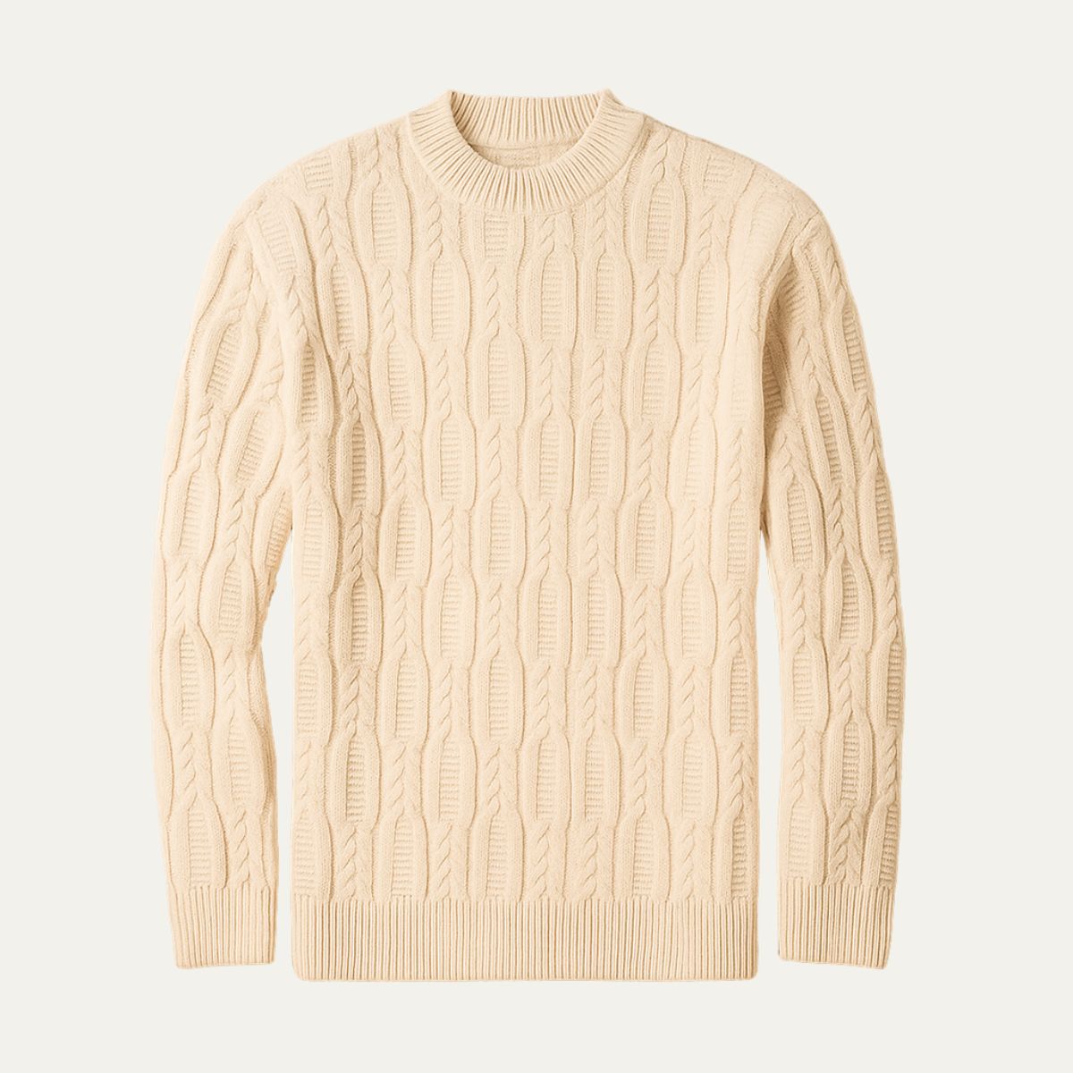 Men’s Cable Knit Mock Neck Sweater