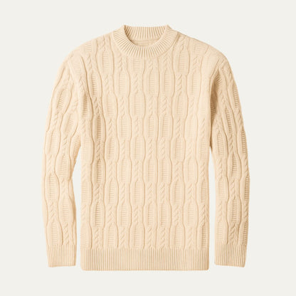 Men’s Cable Knit Mock Neck Sweater