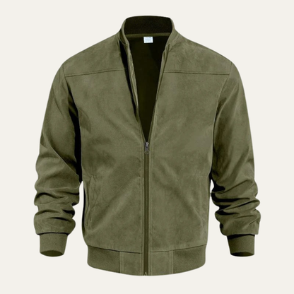 Men’s Textured Zip Up Casual Bomber Jacket
