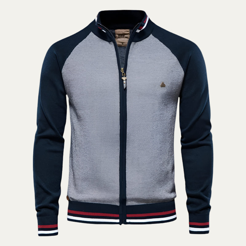 Men’s Color Block Raglan Sleeve Full Zip Jacket