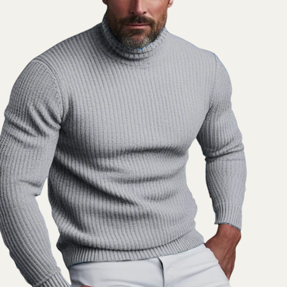 Men’s Ribbed Knit Turtleneck Sweater