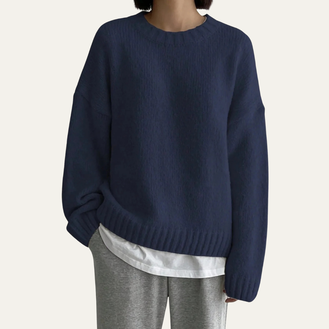 Women’s Comfortable Crew-Neck Knit Sweater