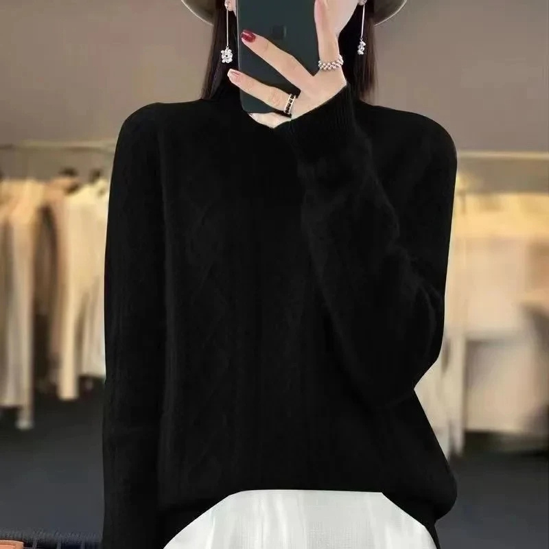 Warm Crew Neck Sweater for Ladies