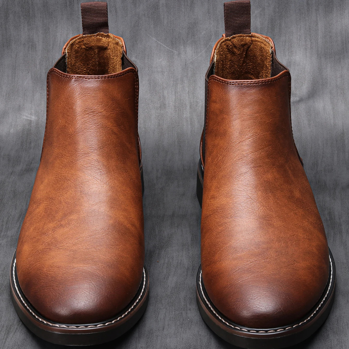 The Montalcino Men’s Brown Classic Leather Slip On Chelsea Boots