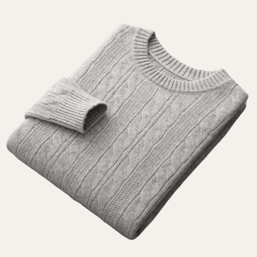 Men’s Classic Cable-Knit Crewneck Sweater