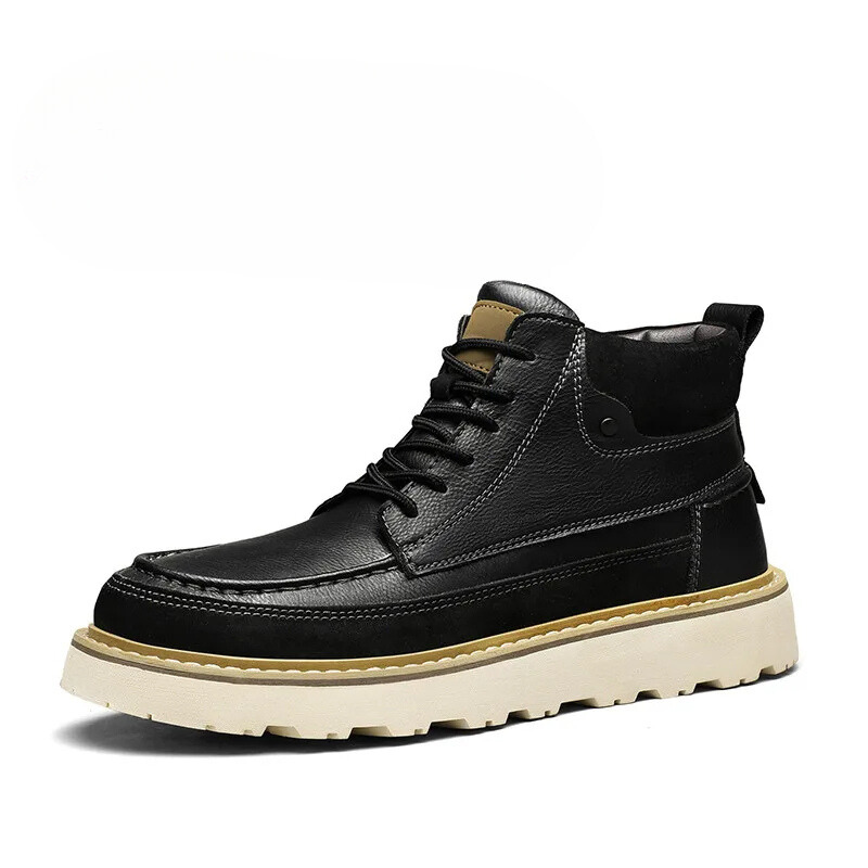Classic Brown Vegan Ankle Boots for Men