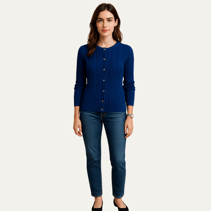 Women’s Cable Knit Button-Front Cardigan