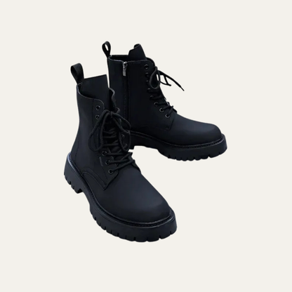 Men’s High Shine Cap Toe Combat Ankle Boots
