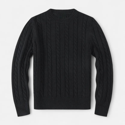 Men's knitted cotton sweater - timeless round neck with modern elegance