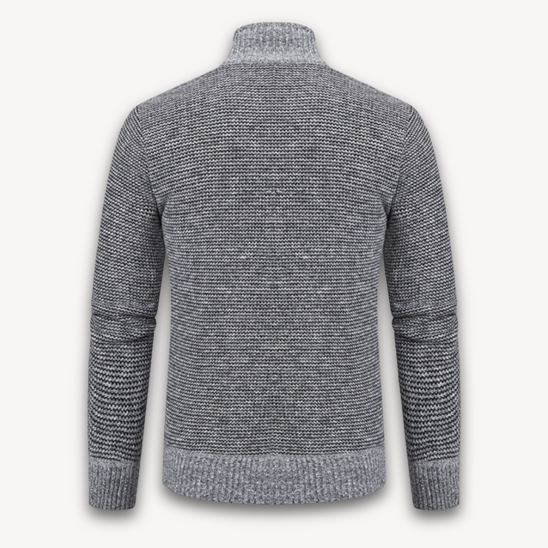Men's Quilted Jacket with Knitted Sleeves - Warm Casual Outerwear
