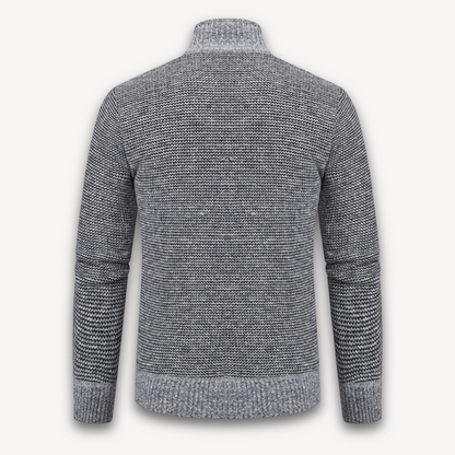 Men's Quilted Jacket with Knitted Sleeves - Warm Casual Outerwear