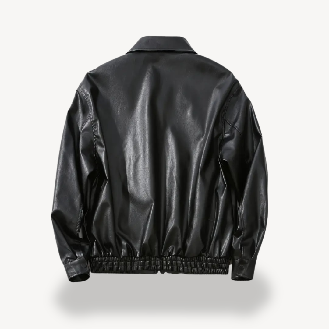 Men's Black Faux Leather Jacket