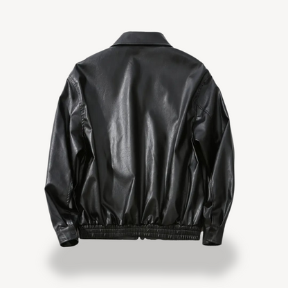 Men's Black Faux Leather Jacket