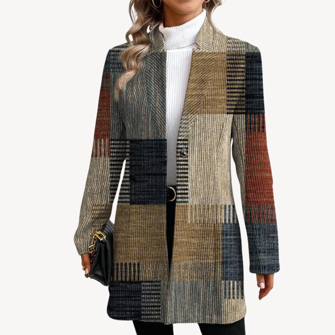 Women's Plaid Wool-Blend Blazer