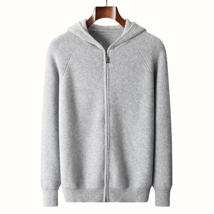 Fabian | Men’s Cashmere Zipper Vest with Hood – Luxury Knit Hoodie