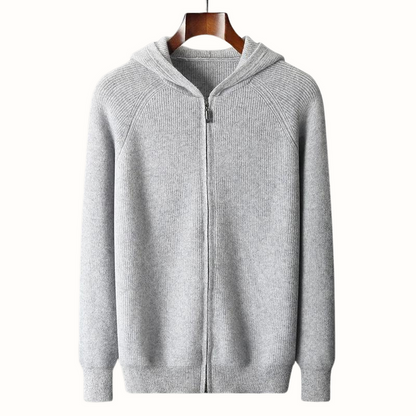 Fabian | Men’s Cashmere Zipper Vest with Hood – Luxury Knit Hoodie