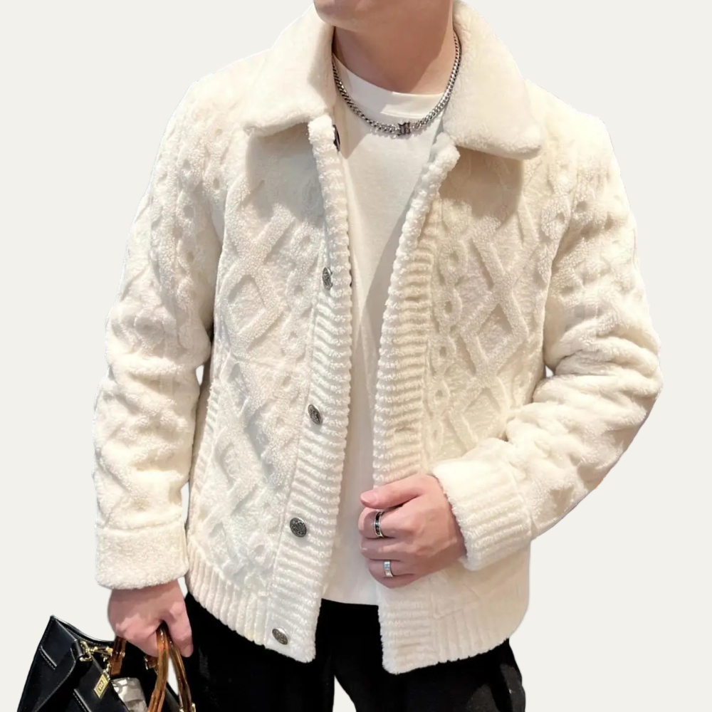 Men’s Plush Cable Knit Jacket