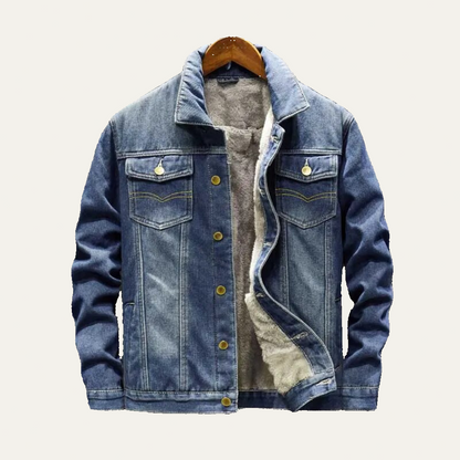 Men’s Sherpa Lined Fleece Denim Trucker Jacket